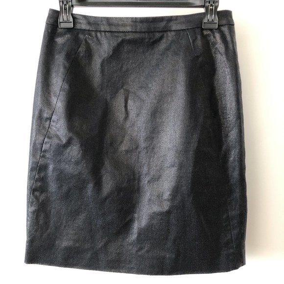 LAGI NADEAU Dark Blue/Black Pebbled Pattern Skirt 4 - Picture 3 of 8